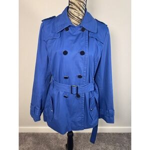 Banana Republic Women's Blue Trench Coat Belted Size XL
